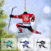 Artparel Personalized Hockey Christmas Ornament, Hockey Skates Helmet and Stick, Hockey Player Ornament, Hockey Ornament (Hockey 14)